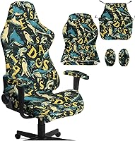 Vista 15 de Peacock Gaming Chair Slipcover with Zipper Computer Chair Covers Strtchable 4pcs Ergonomic Gamer Chairs Protector for Adults,Blue