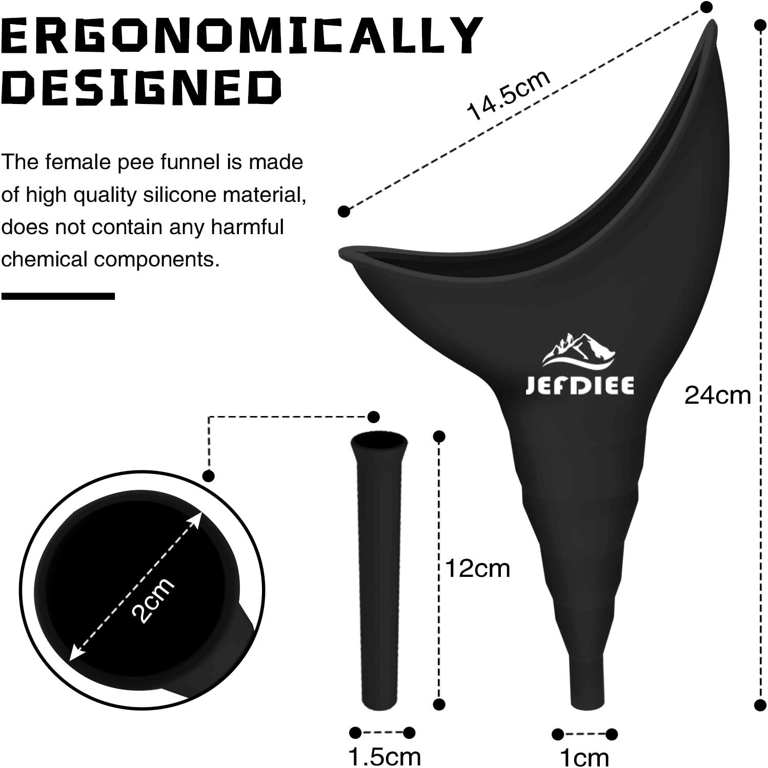 Reusable Silicone Female Urination Device, Portable and Lightweight