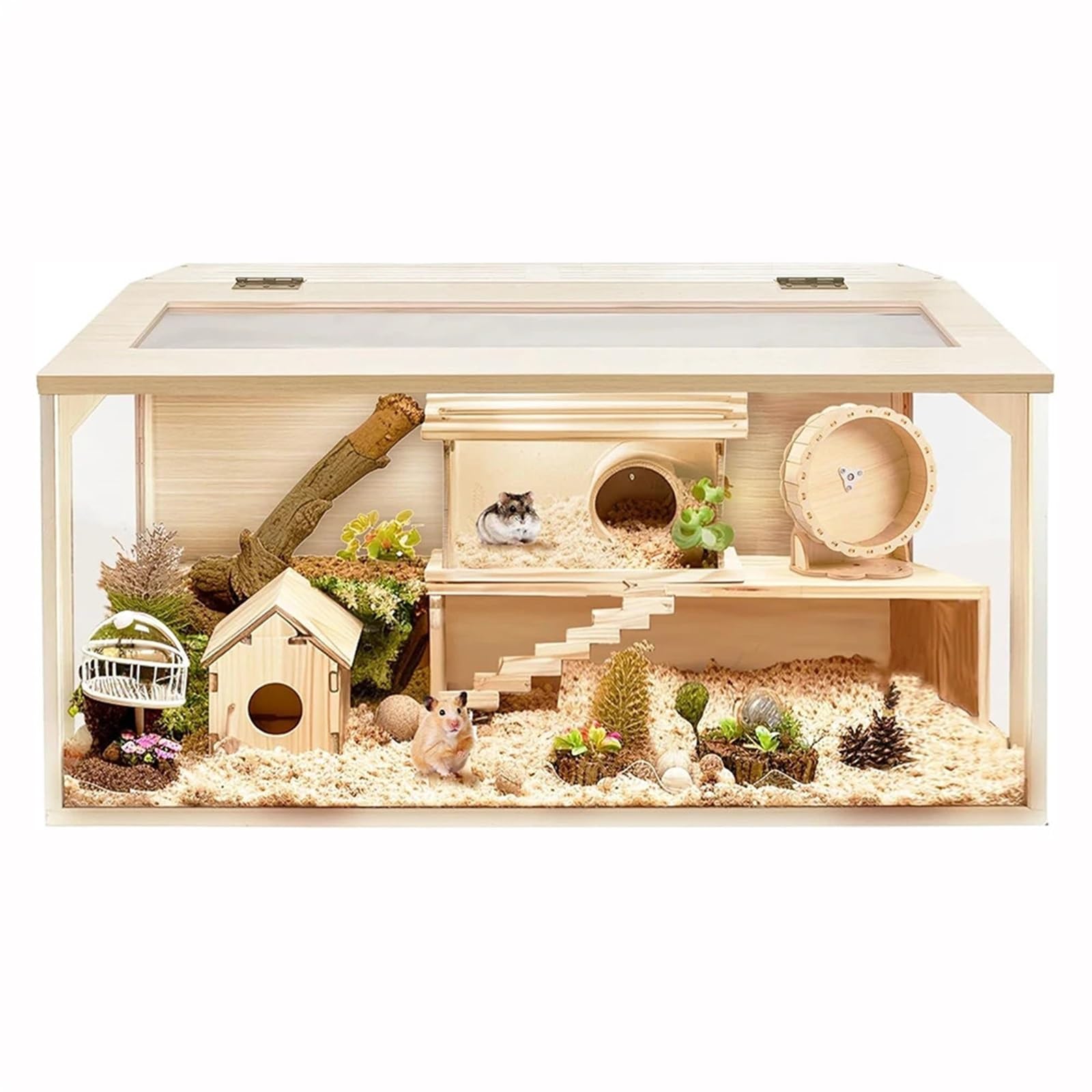 Hamsterkäfig Große Meerschweinchen-Chinchilla-Hamster-Lebensräume, vollständig transparente Kleintierkäfige for den Hausbau von Hamstern