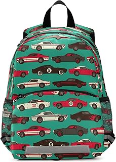 American Muscle Racing Car Kids Toddler Backpack Vintage Pixar Cars Race Kindergarten Bookbag Preschool Backpacks Elementary School Bags Reflective Stripes Casual Bag For Children Boys Girls