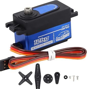 RC Servo Digital Servo SPT4412LV Servo RC Digital Servo 12KG Servo with Accessories Pack + Screws 110 Remote Control Drift Car Motor High Torque Metal Short Servo