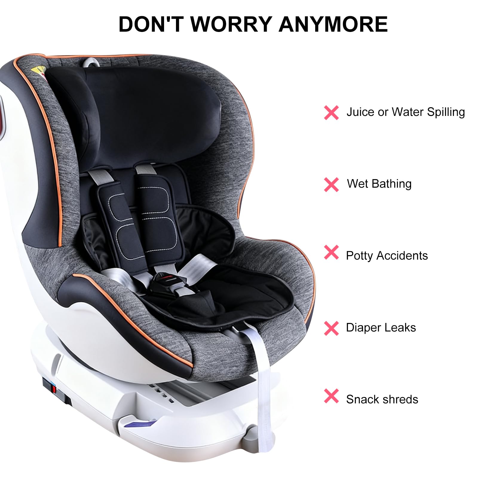 VOSSOT Protector de Asiento de Coche para Bebé Protector Silla Coche Impermeable Universal para Bebé Cojín Orina Aislada Silla de Auto Cochecito para Paseo Carrito Almohadilla Absorbente