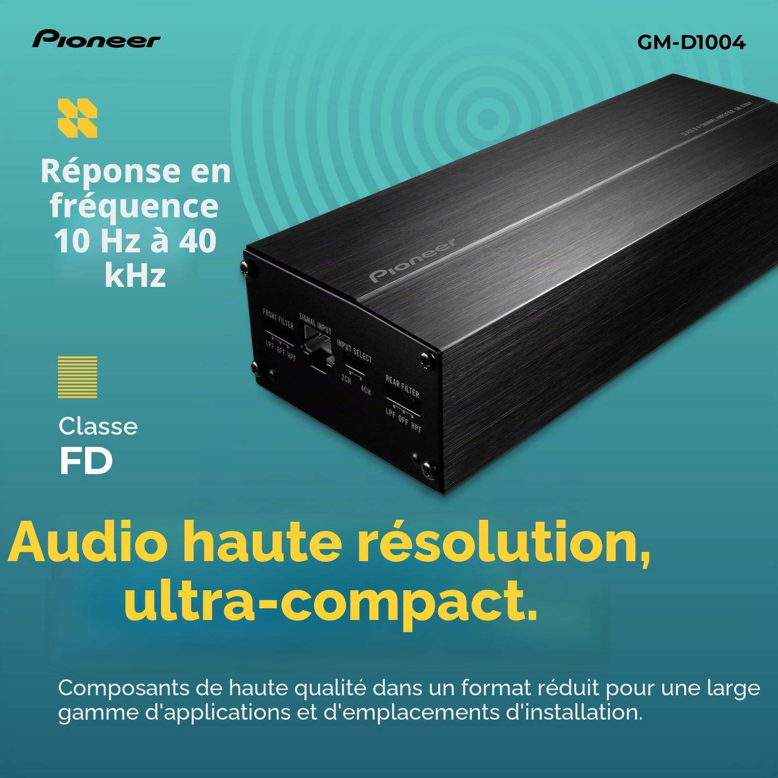 Pioneer GM-D1004-4-Kanal Endstufe Class D | Digital