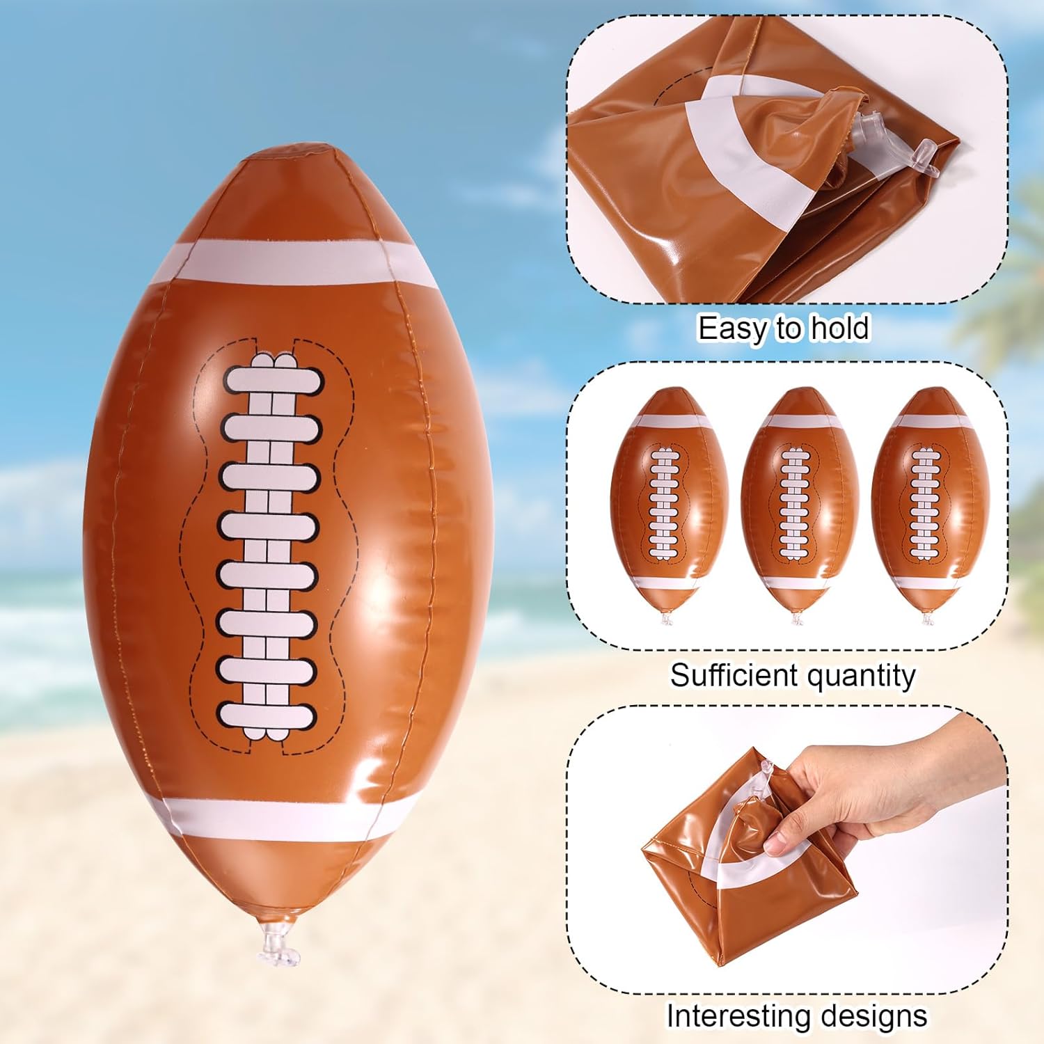12pcs Inflatable Sports Beach Balls, Large Sports Themed Party Favors Basketball Soccer Football Baseball Beach Balls for Sport Game Party Supplies (4 Styles)