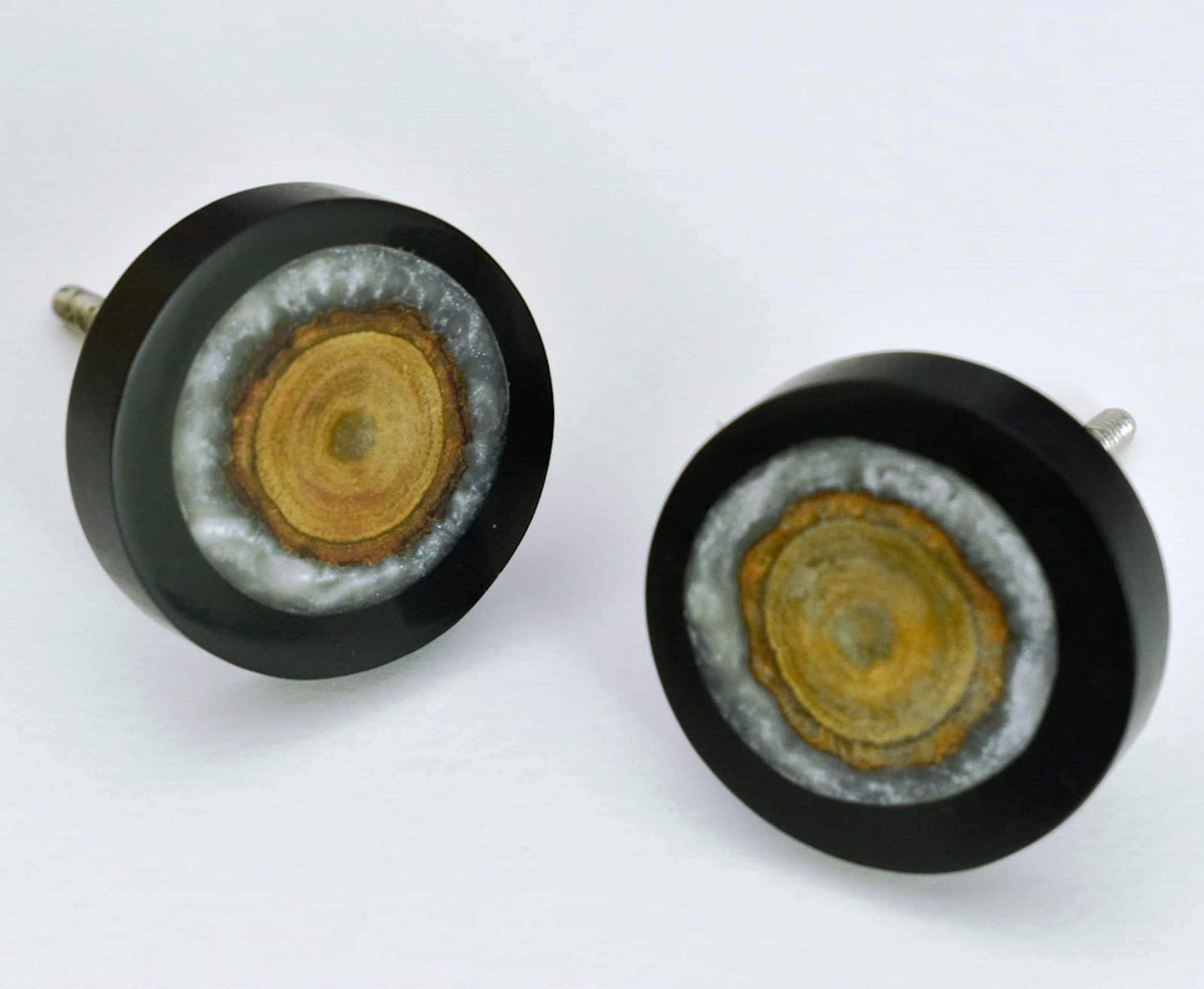 ARTISNO Three Tone Gold Designs Wood Resin Door Knobs, Vintage, Shabby Chic, Interior Furniture - Image 4