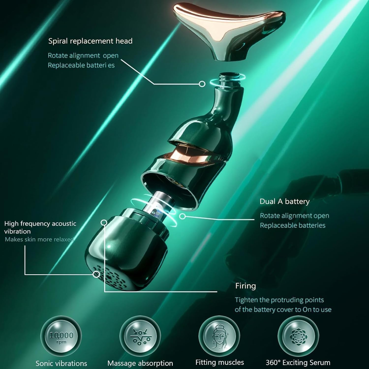 ABE 3 In 1 Anti Wrinkles Face Neck Eyes Massager,Vibration Facial Massager For Skin Care,Face Sculpting Tool Multifunctional Neck Face Beauty Device,Neck Tightening Device Face Lift Tool 6