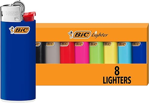 BIC Mini encendedores, fiables y seguros, encendedores para velas, colores surtidos, paquete de 8 encendedores de bolsillo (los colores pueden