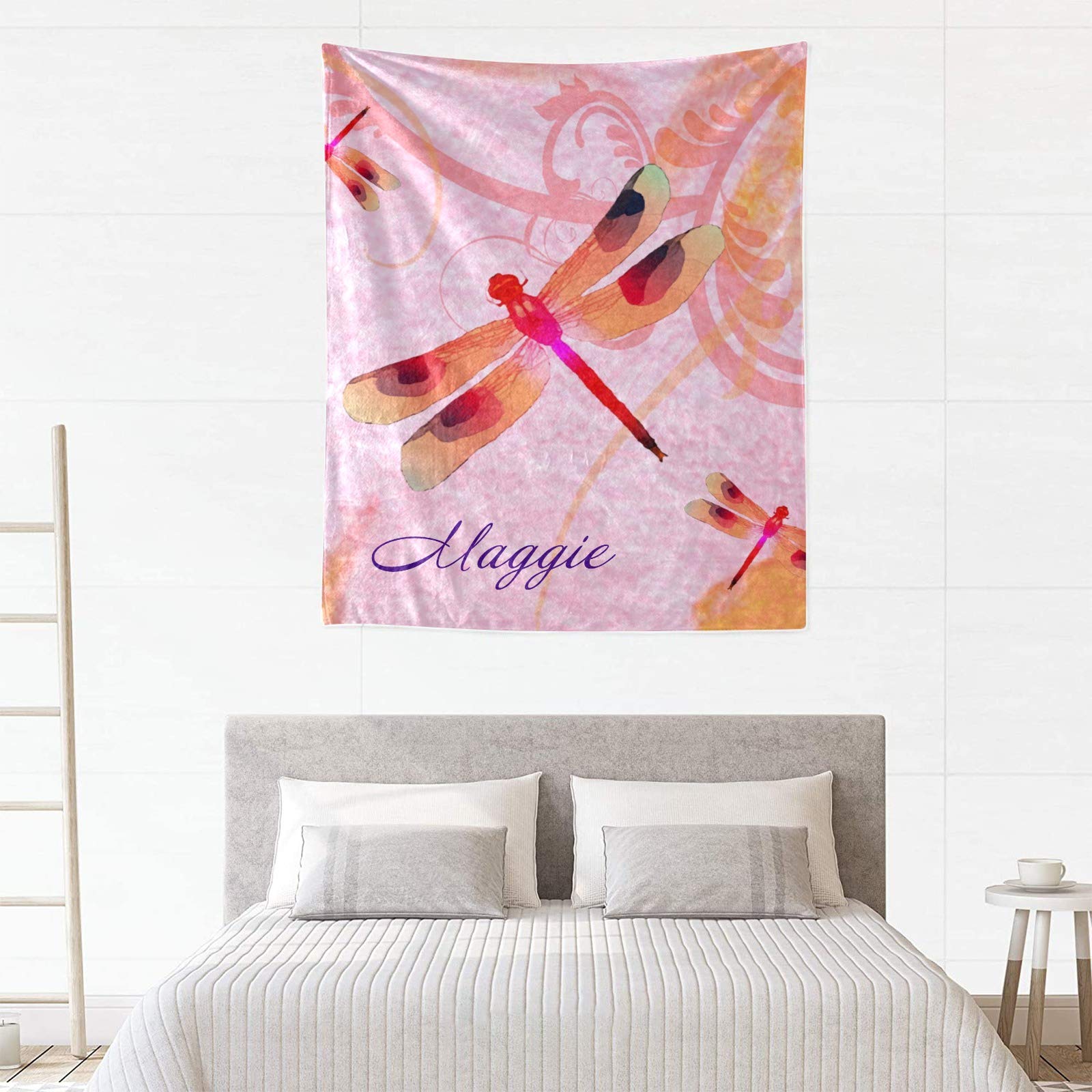 Personalized Baby Blanket With Dragonfly Design – Custom Name, Fleece, 30x40 Inches - View #4