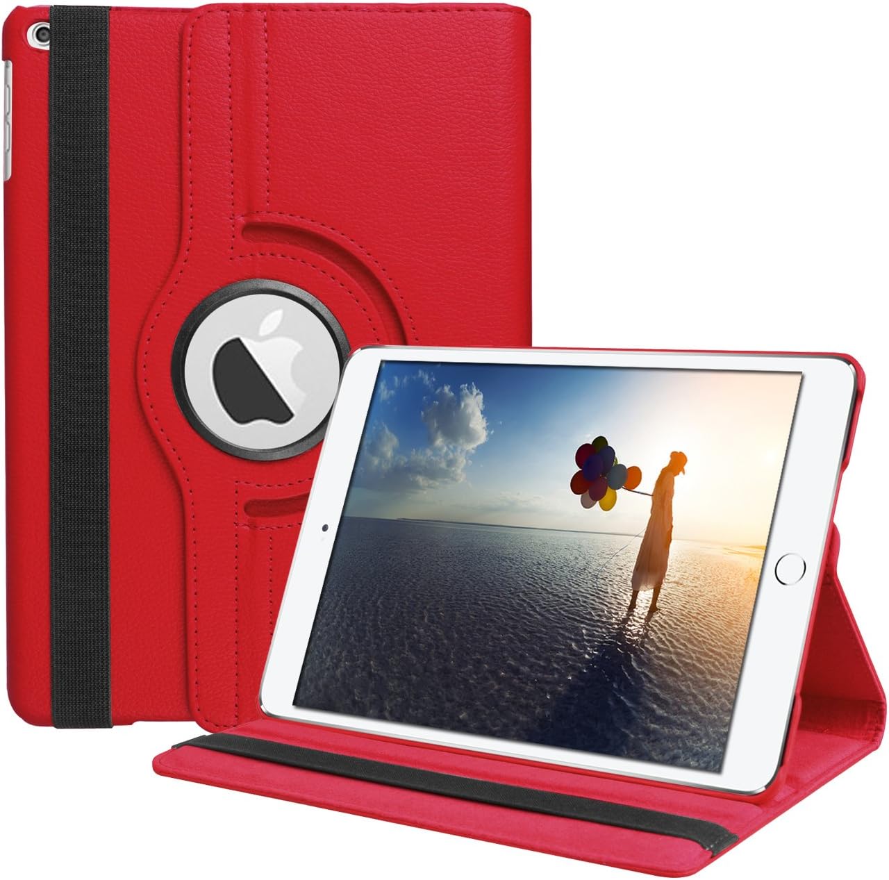 SYNTAK iPad 9.7 2018 / 2017 Case,360 Degree Rotating Stand Folio Case Heavy Duty PU Leather Impact Resistant Full Body Protective Cover for Apple iPad 9.7 inch