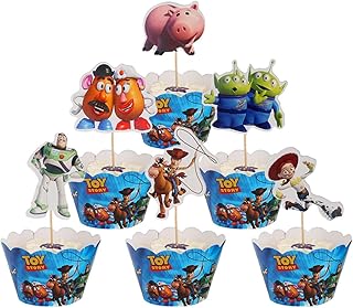 48pcs Cake Toppers For Toy Story,Kids Birthday Party Cake Decoration Sup...