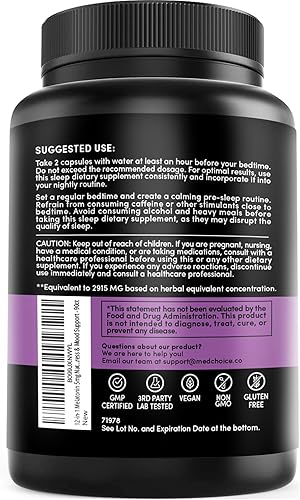 Miniatura 6 de MEDCHOICE Paquete de suplemento de melatonina para dormir (90 unidades) y cerebro nootrópico (120 unidades) - Dúo de bienestar para dormir, cerebro,