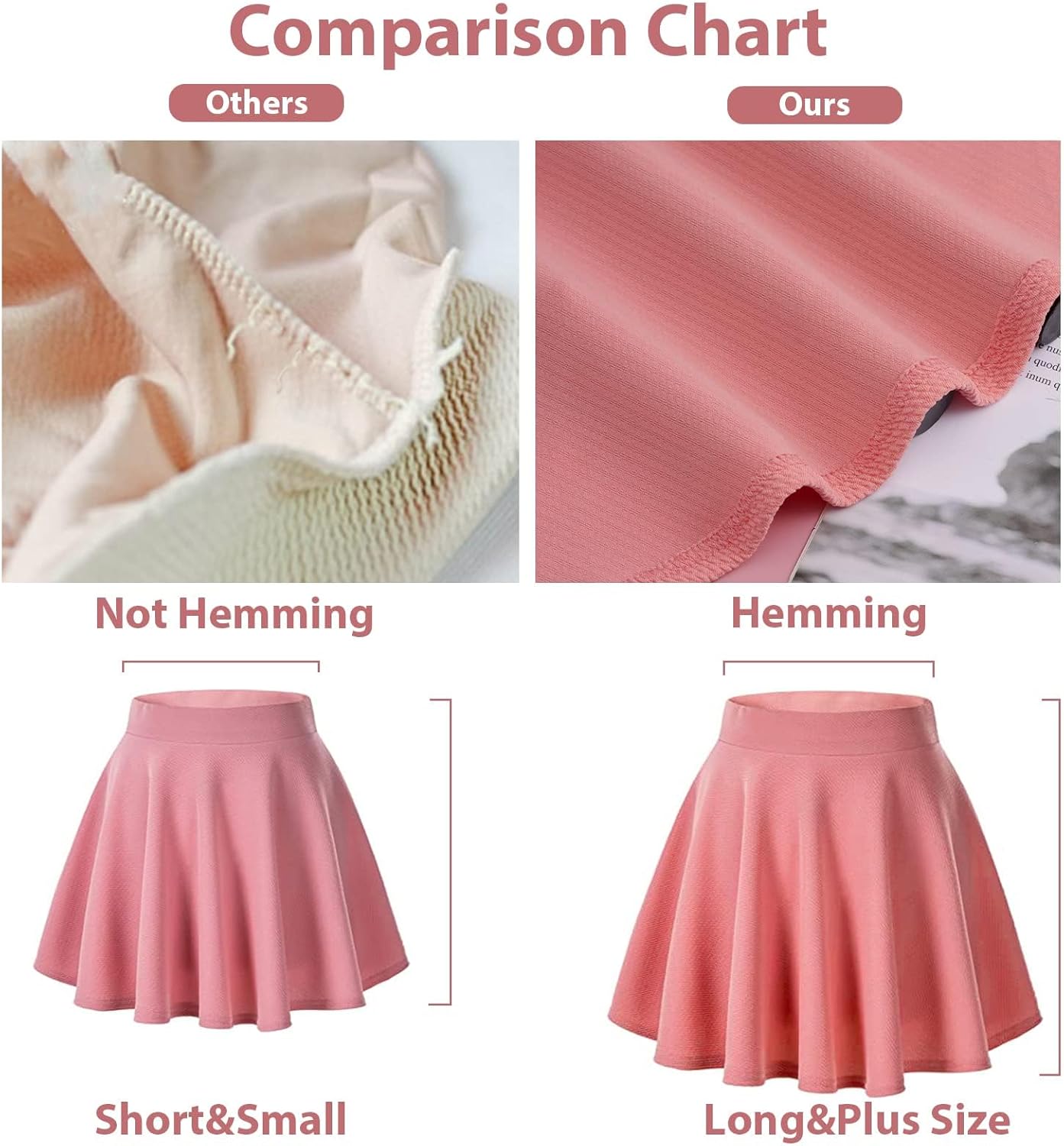 Moon Wood Plus Size Skater Skirt for Women Stretchy Flared Casual High Waisted Mini Skirt for Daily Theme Parks - Image 5