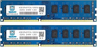 8GB Kit (4GBX2) DDR3/DDR3L 1600 UDIMM, PC3/PC3L 12800U 4GB 2Rx8 1600MHz 1.35V/1.5V 240-Pin Dual Rank Non-ECC Unbuffered Desktop Memory Ram Module Upgrade