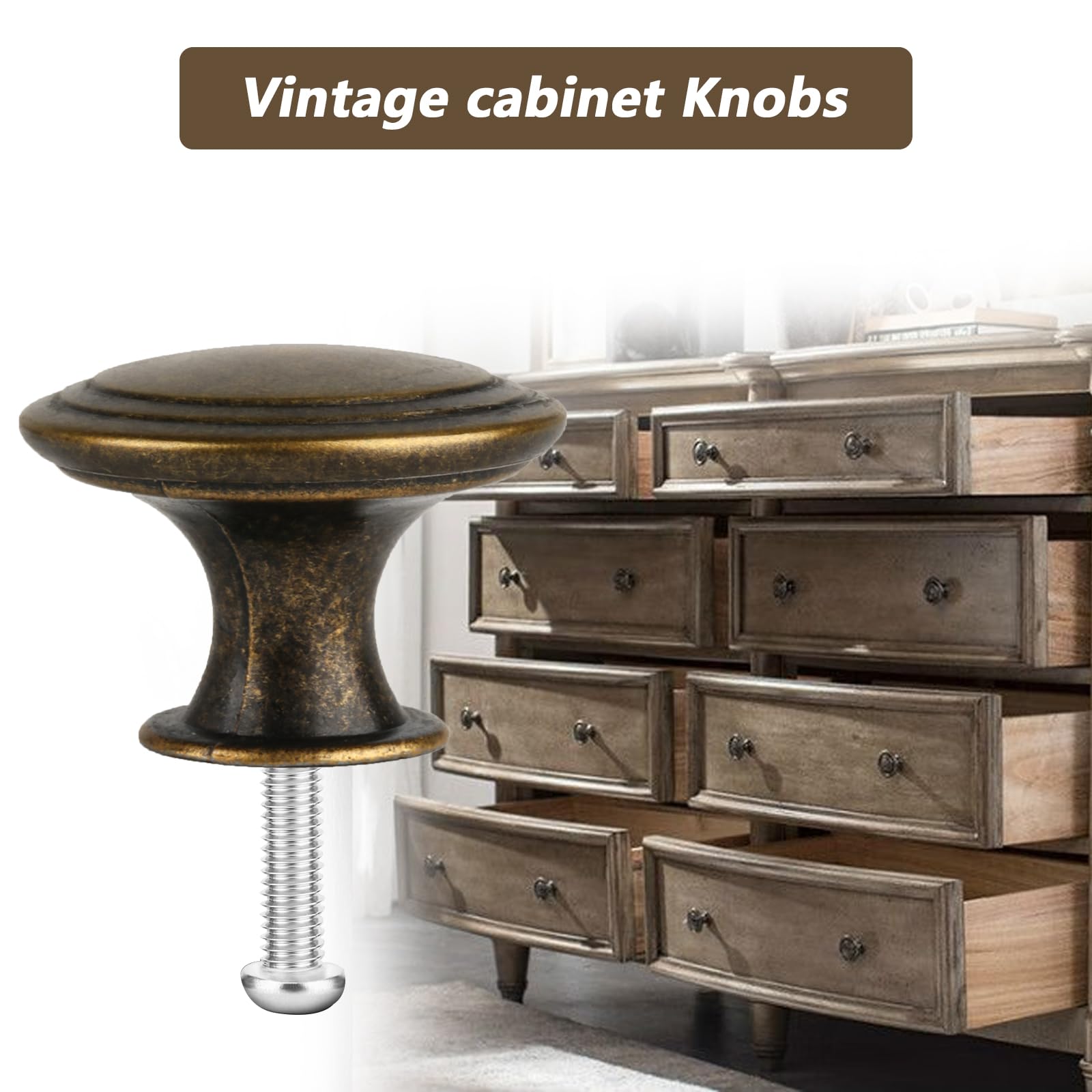 6 Pz Pomelli per Mobili Vintage, 30 mm Pomelli per Cassetti, Pomello per Mobili Vintage Bronzo Rotonde, Maniglia Maniglie Mobili Cucina per Porte Armadio Cassetto Ante di Mobile