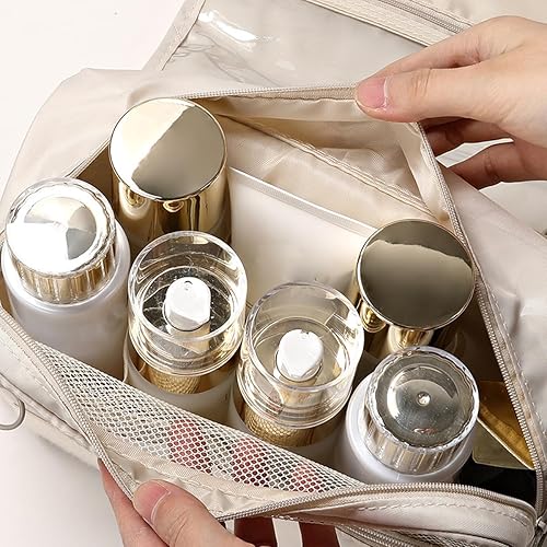 Miniatura 4 de Erliway Neceser colgante de viaje para mujeres y hombres, bolsa de ducha portátil de baño con gancho, gran capacidad, impermeable, organizador de