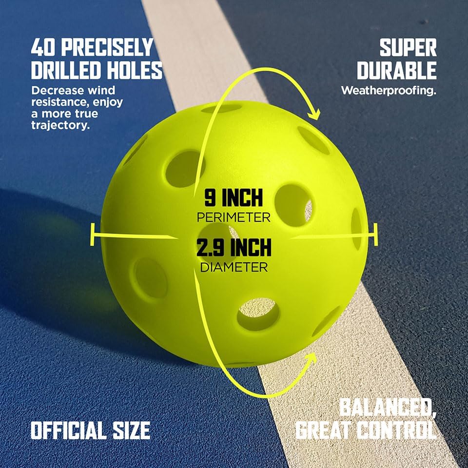 Miniatura 6 de RBX Pickleball Equipment Set (2 Pack 2 Paddles, 2 Balls) Pickleball Game for Kids Premium Wooden Paddles, Ergonomic Grip Design, Durable, X-40