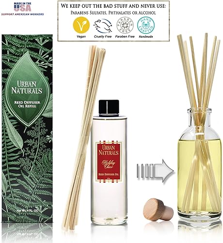 Miniatura 271 de Urban Naturals Reed Diffuser Oil Refill Ocean Mist Sea Salt with Salt Spray, Violet Leaf, Sea Grass, Driftwood 8 oz + Free Reed Sticks, Made in The