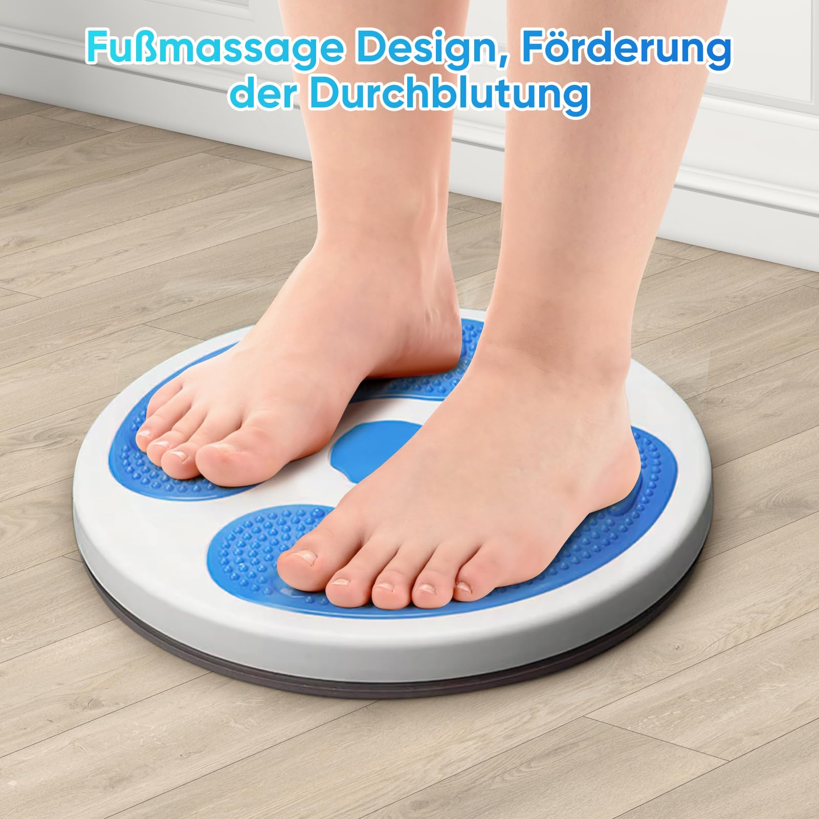 Disque Twister Pour La Taille - Planche D'Équilibre Avec Compteur Et Massage - Fitness à Domicile - Blanc-Bleu