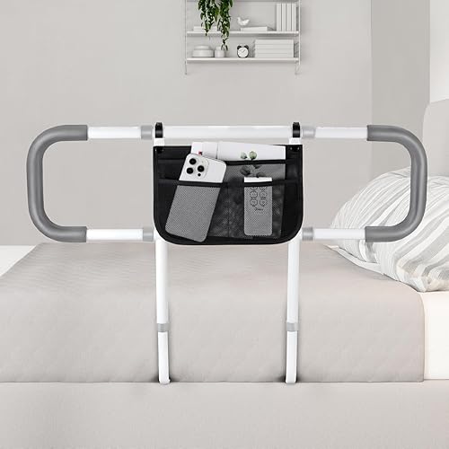 Rieles de cama para adultos mayores Riel de asistencia de cama extendida para personas mayores Rieles laterales ajustables para camas con asa de