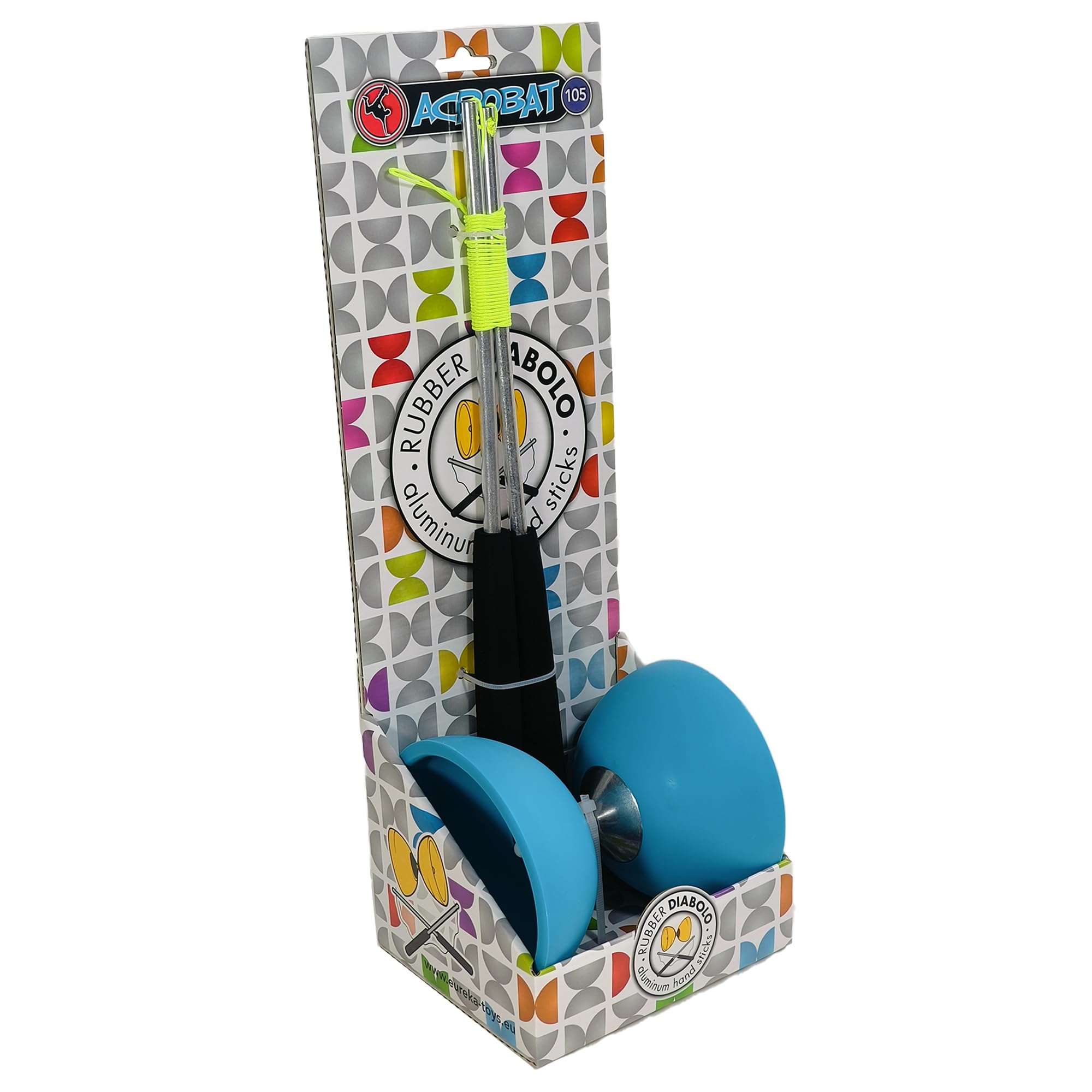 Acrobat Coffret Diabolo Bleu Clair avec Baguettes Aluminium – Performance et Élégance