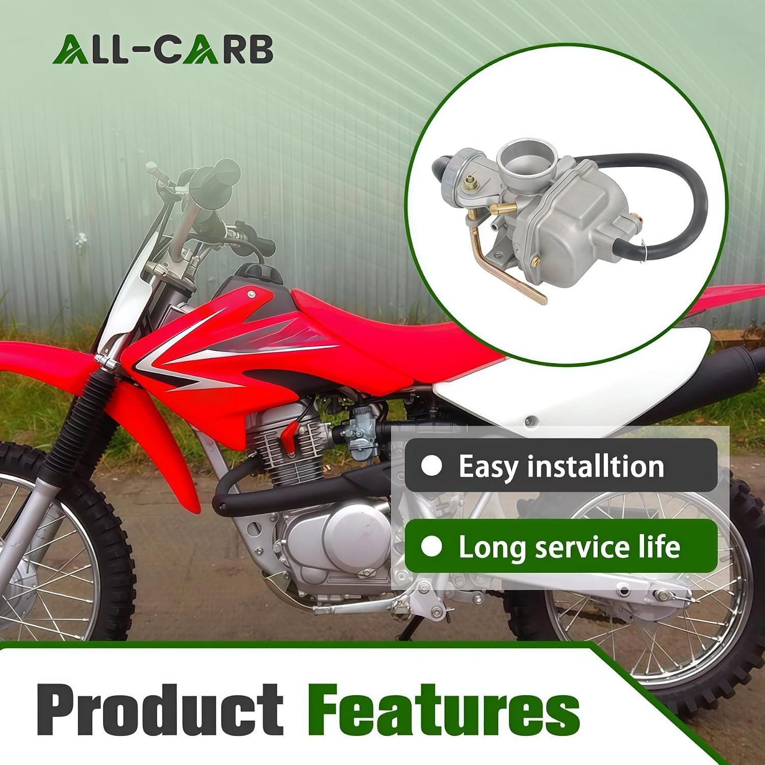 ALL-CARB Carburetor Carb Replacement for Honda XR80R 1985-2004 CRF80F 2004-2013 XR80 1979-1984 XR75 1973-1978
