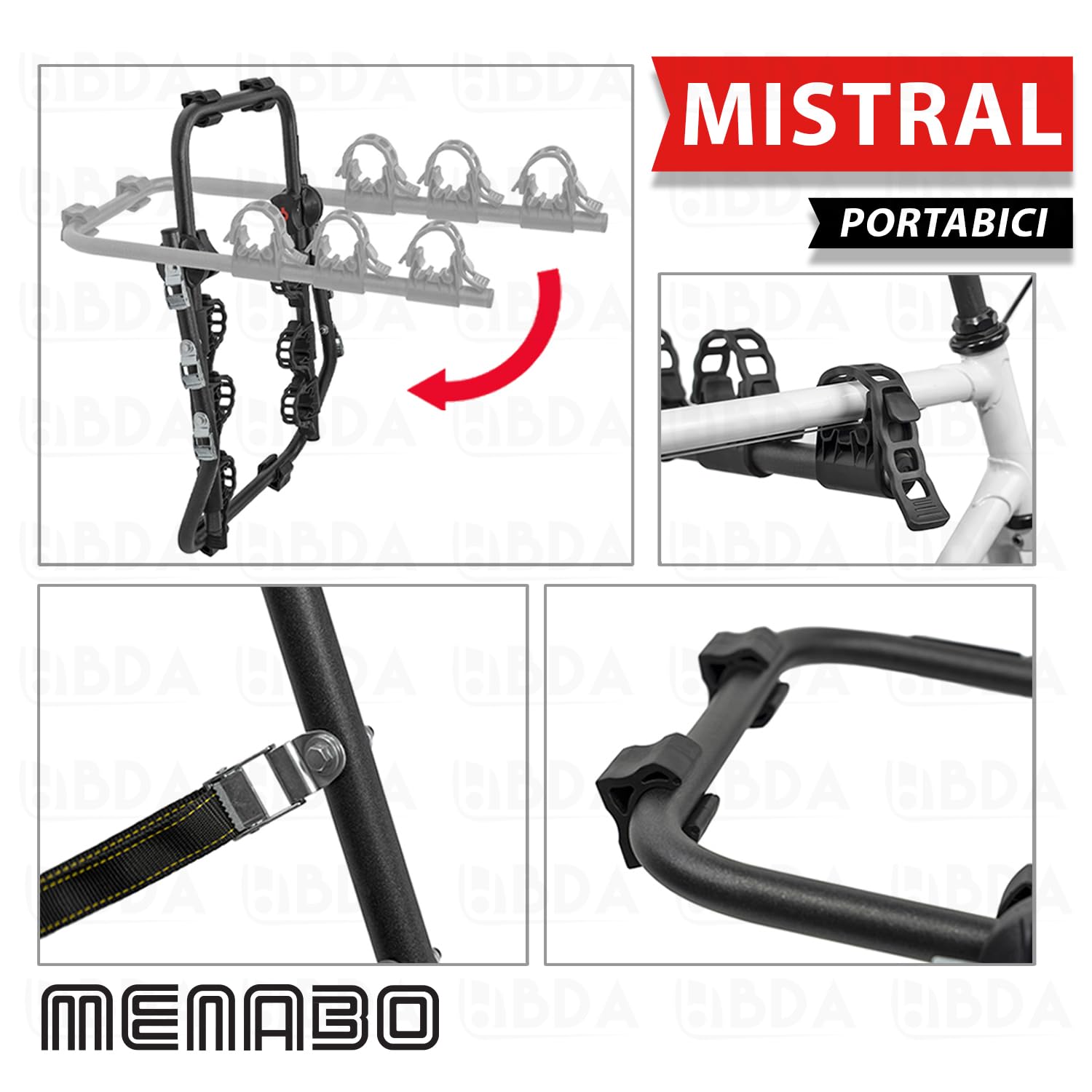 PORTABICI POSTERIORE PER AUTO DA 3 BIKE MENABO MODELLO MISTRAL PER CHEVROLET Cruze (J300) Sedan DAL 2008 AL 2016