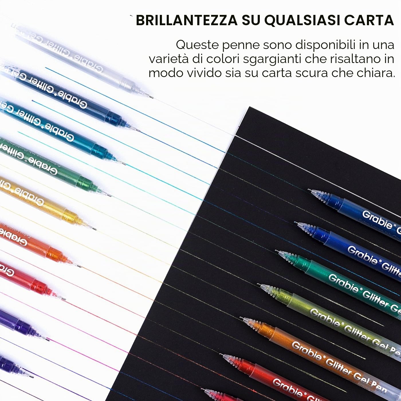 Grabie Set di 18 penne a inchiostro gel glitterate Jumbo per colorare, pennarelli scintillanti, penne glitterate per adulti