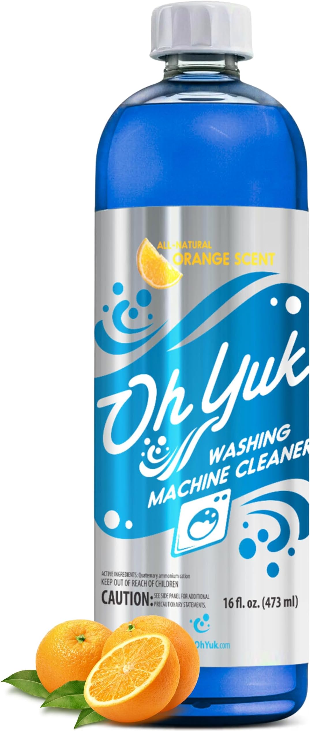 Oh Yuk Washing Machine Cleaner For All Washers (Top Load, Front Load, HE and Non-HE), Natural Citrus Fragrance, Four Cleanings Per Bottle, Septic Safe, 16 Fl Oz