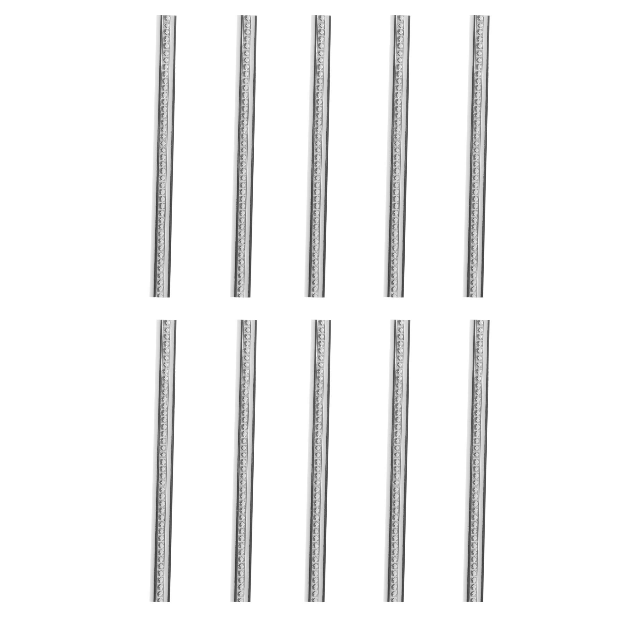 B&Q -  Set Of 10Short Silver Diamante Handle