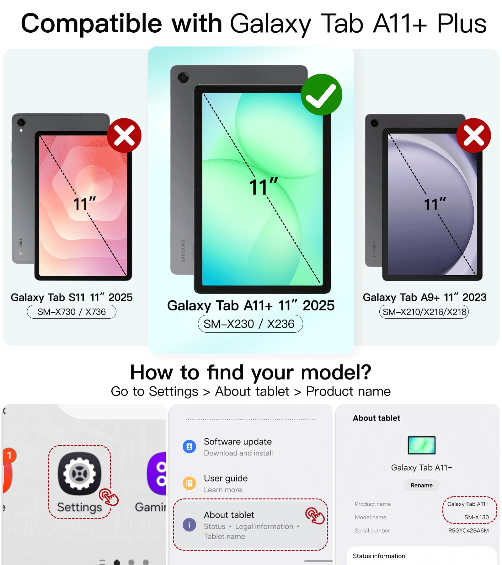 BRAECN Étui pour Samsung Galaxy Tab A11+ Plus - Étui Violet Tab A11+ 2025