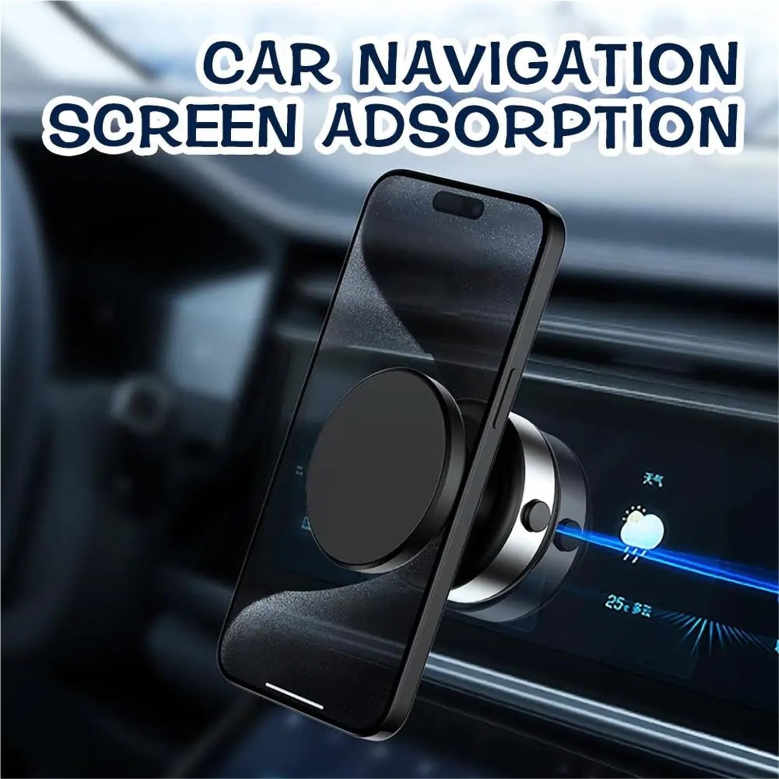 Soporte Movil Coche Supporto per auto intelligente per telefono cellulare Supporto per auto ad adsorbimento magnetico del vuoto Staffa a ventosa ultra stabile Accesorios Coche(A)