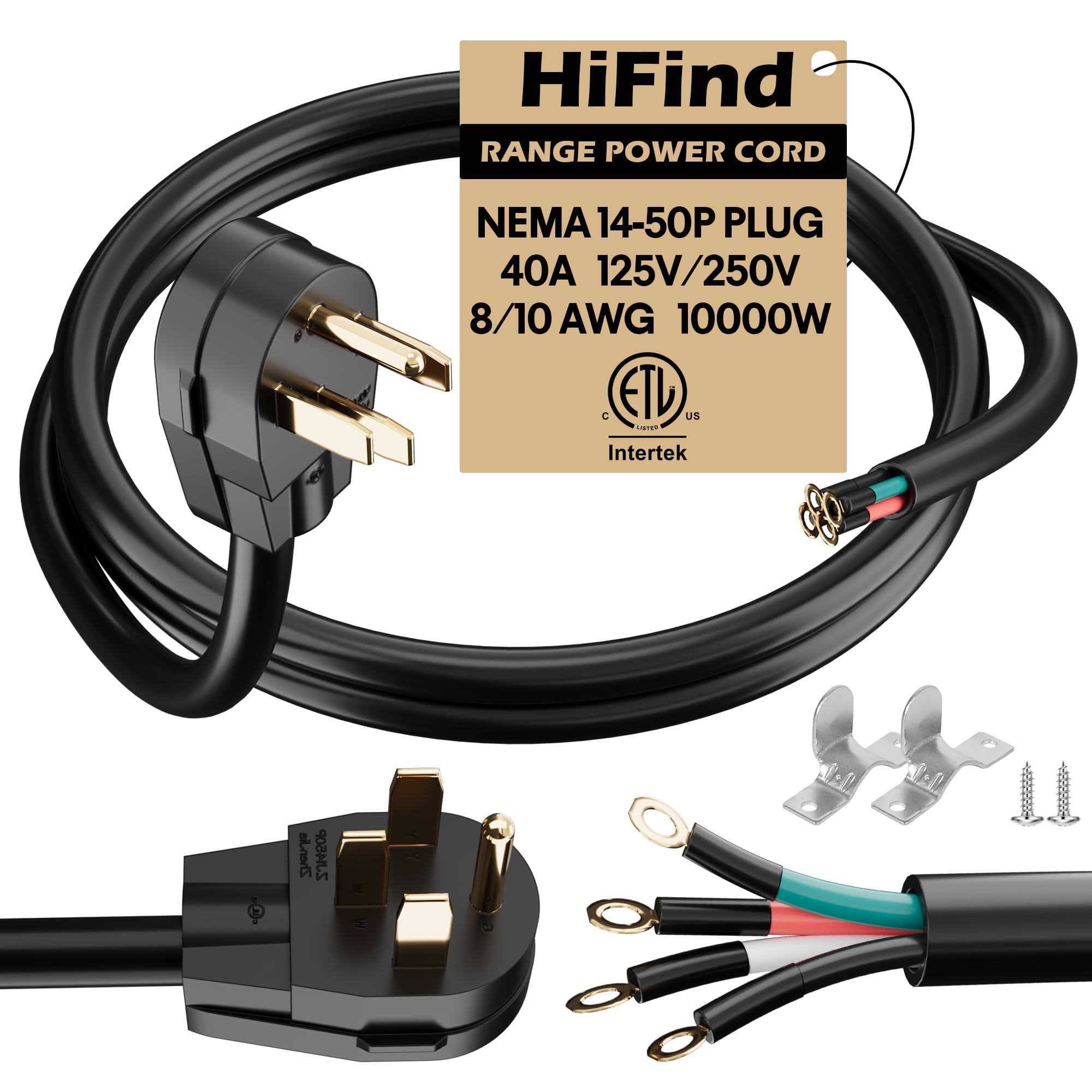 Amazon.com: 4-Prong Replacement 40 Amp Range Power Cord 15 Ft,NEMA