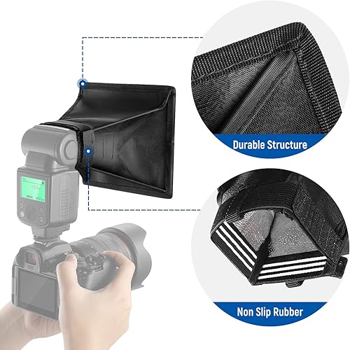 Miniatura 6 de NEEWER Difusor de Flash Softbox de 6" x 5", Universal, Plegable con Bolsa de Almacenamiento Compatible con Canon Nikon Sony Godox Yongnuo NEEWER