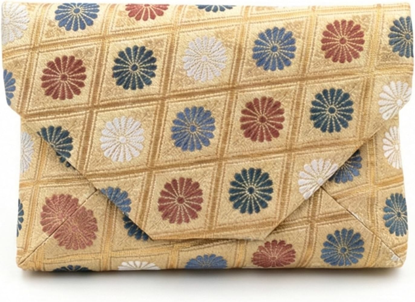 Sukiya bukuro Gold Cats Japanese Tea Pouch Japanese Clutch Bag to hold all the small items needed for Japanese tea ceremonies