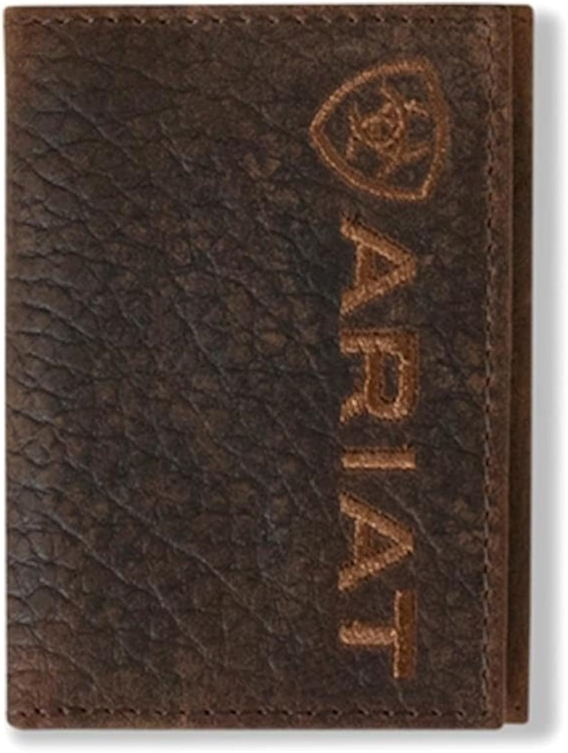 ARIAT Men's Large Logo Bull Hide Leather Trifold Wallet