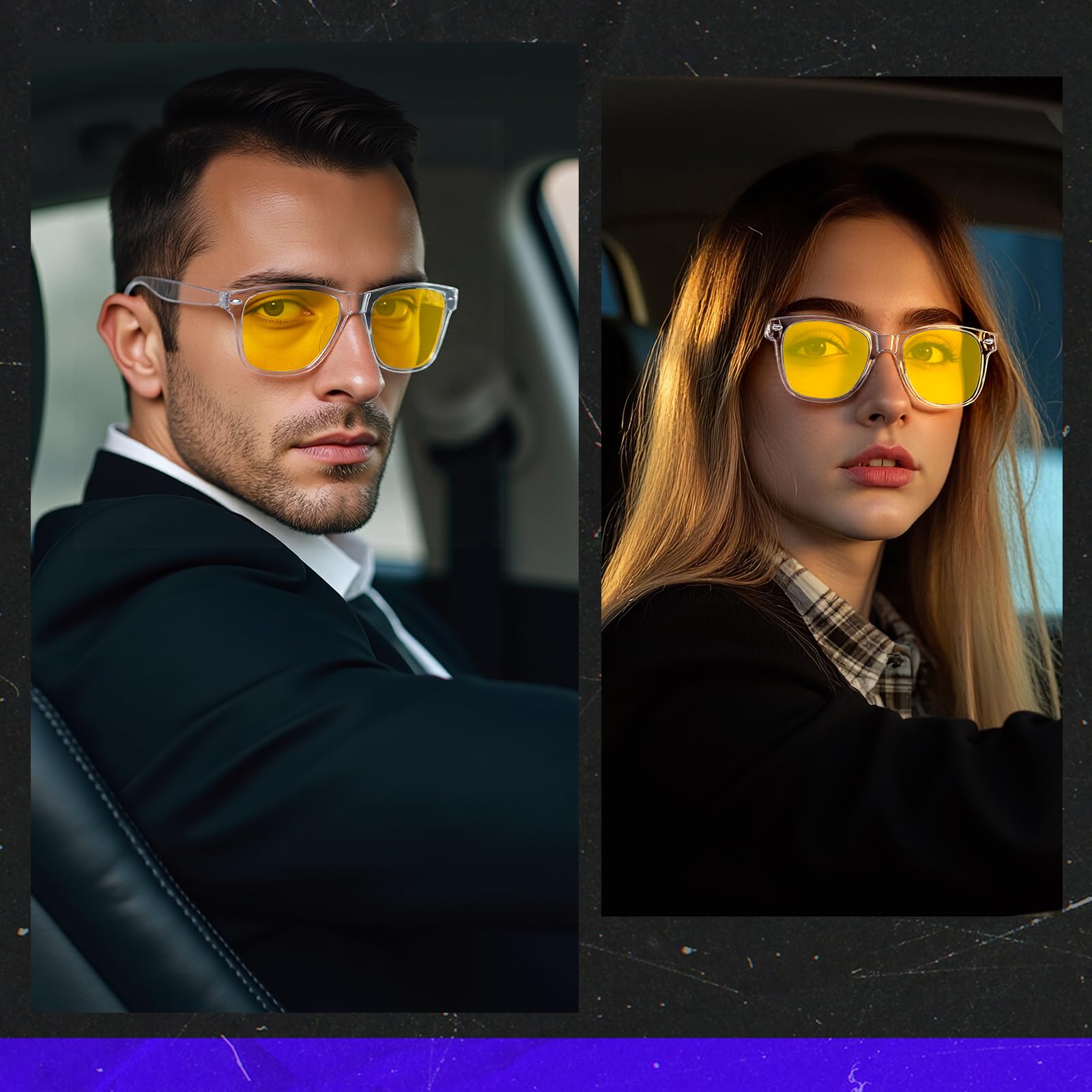 okulary przeciwsłoneczne do jazdy nocą z polaryzacją - Okulary przeciwsłoneczne z powłoką antyrefleksyjną do jazdy nocą żółte okulary przeciwsłoneczne dla mężczyzn i kobiet
