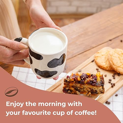 Miniatura 5 de SWEETLO Taza de Café de Vaca Artículos de Vacas Taza de Cerámica de 15oz - Taza para Amantes de las Vacas con Ubres - Tazas con Lindos Diseños -