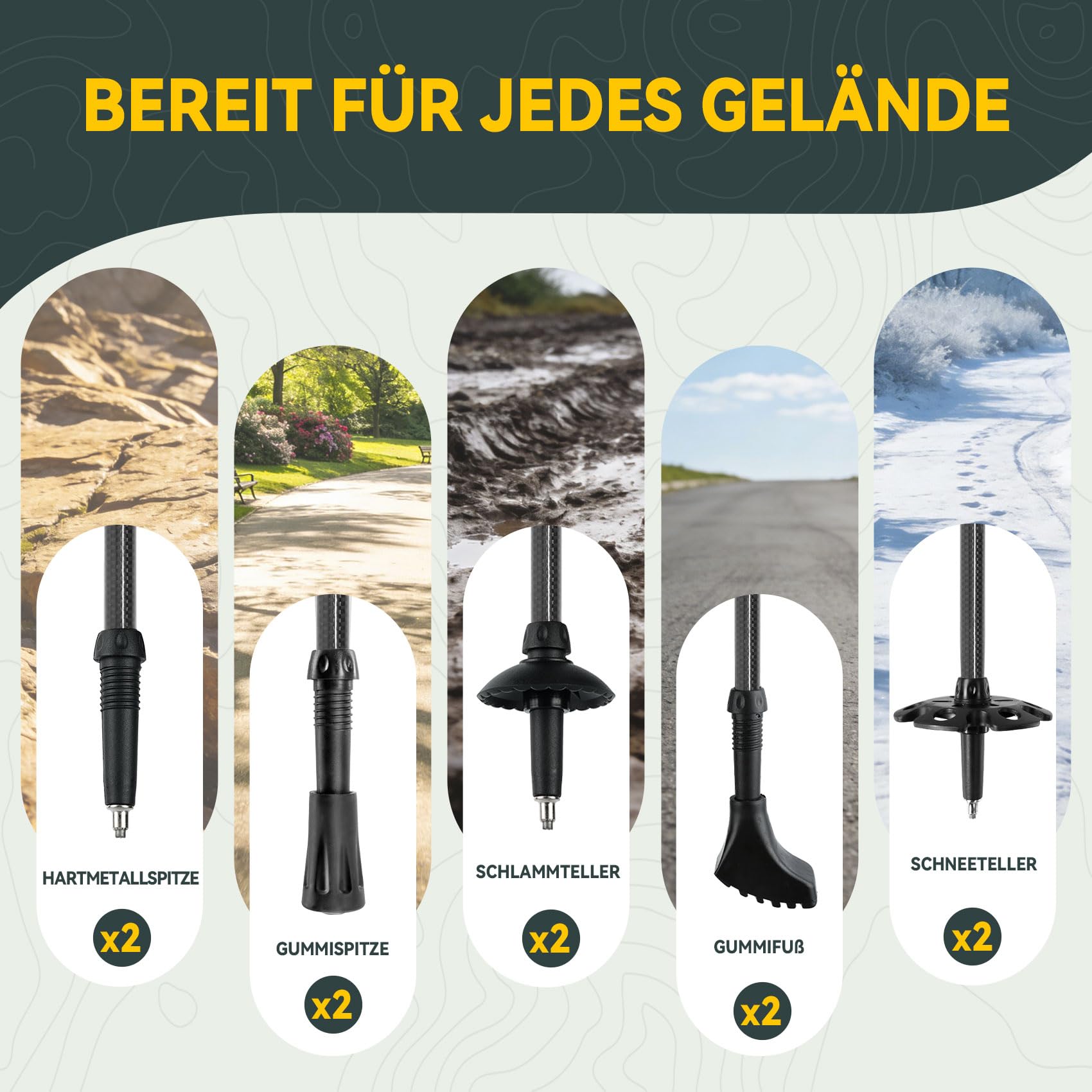 Clostnature Wanderstöcke Faltbar Carbon, Leichte Faltbare Trekkingstöcke | Walking Stöcke für Damen, Herren und Senioren, mit Korkgriff, Nordic Walking Stöcke für Wandern, Trekking und Bergsteigen