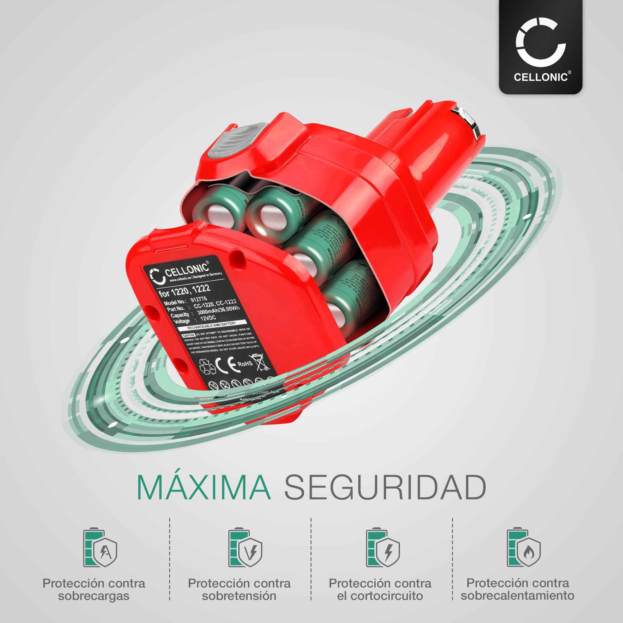 CELLONIC 2X Batería Compatible con Makita 6271D, 6270D, ML120, 6317D, 1222