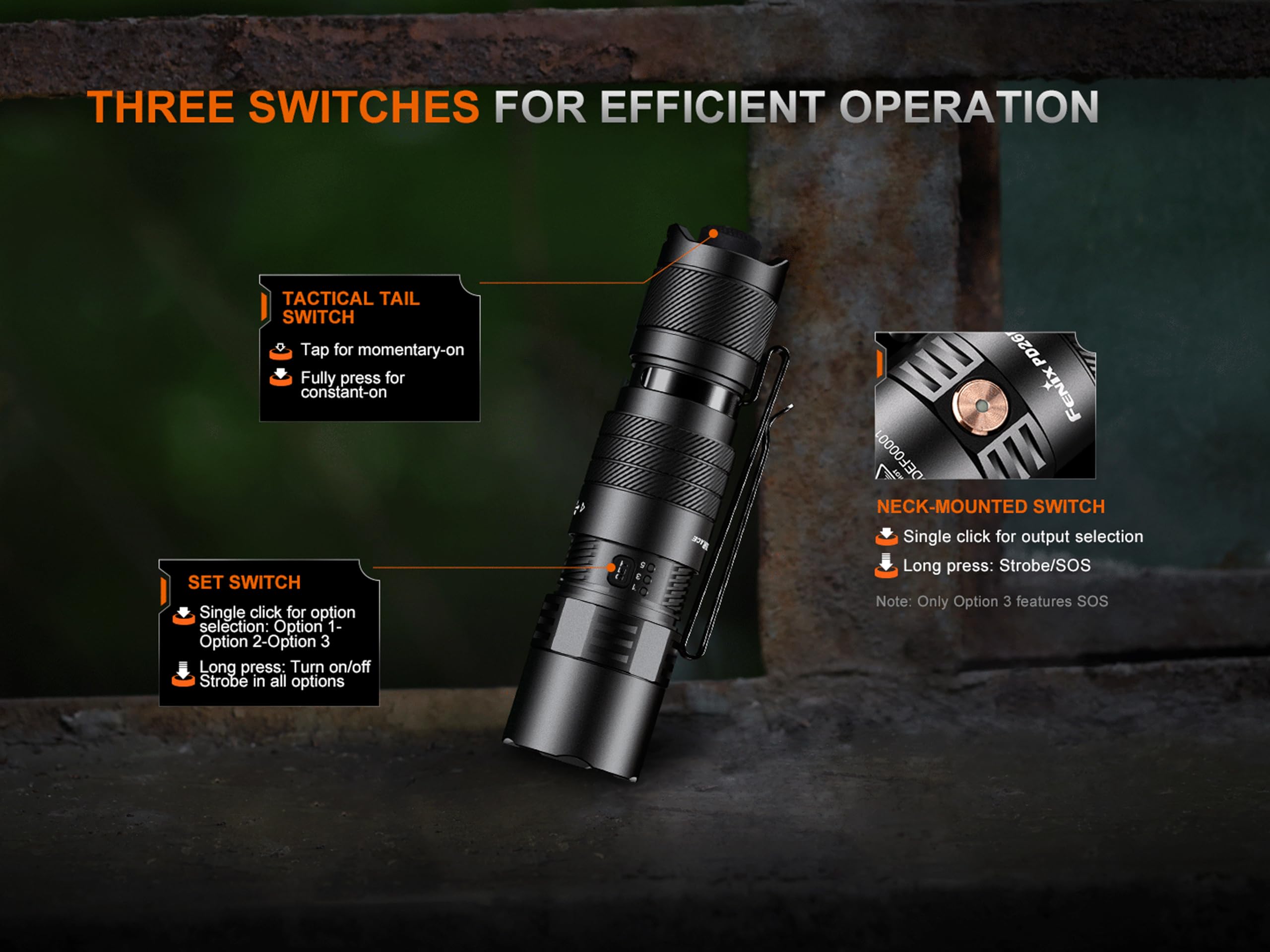 Fenix PD26R ACE Linterna compacta recargable para exteriores/seguridad | 1300 lúmenes | 354 m | 556 horas máximo | Función de ajuste - Perfiles seleccionables, cubierta de puerto USB giratoria | IP68