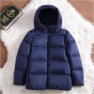 Chaqueta ultraligera cálida y resistente al viento para mujer de invierno ultraligera chaqueta de plumón con capucha gruesa y cálida, parka de plumón de pato para mujer, abrigo portátil (color: