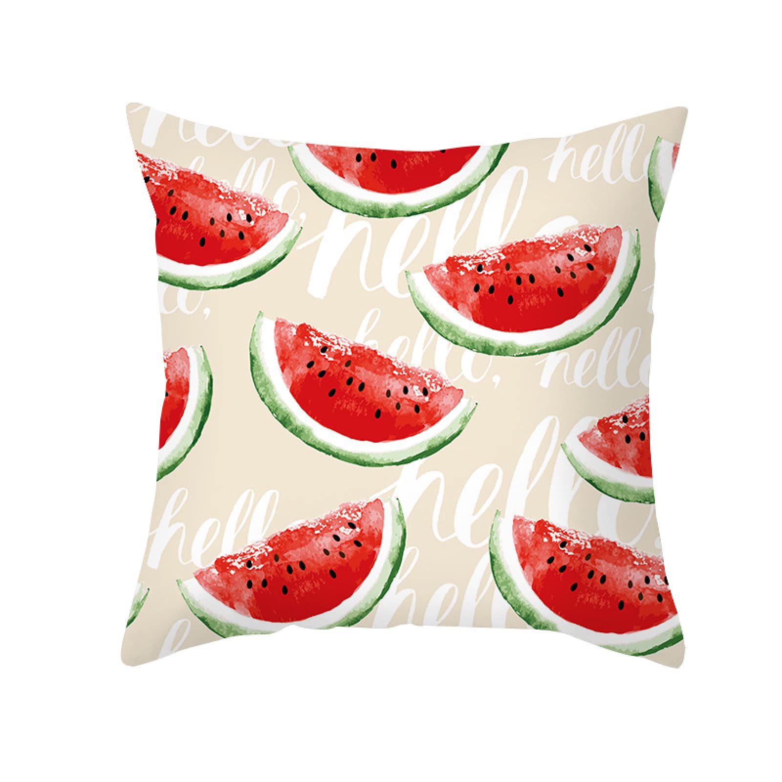 Cushion Covers Watermelon Pattern Pillow Cases Soft Linen Cushions with Covers Included Washable Sofa Cushions with Invisible Zip Pillowcase Breathable Pillow Cover 50x50 Cushion Cover 1 Pack