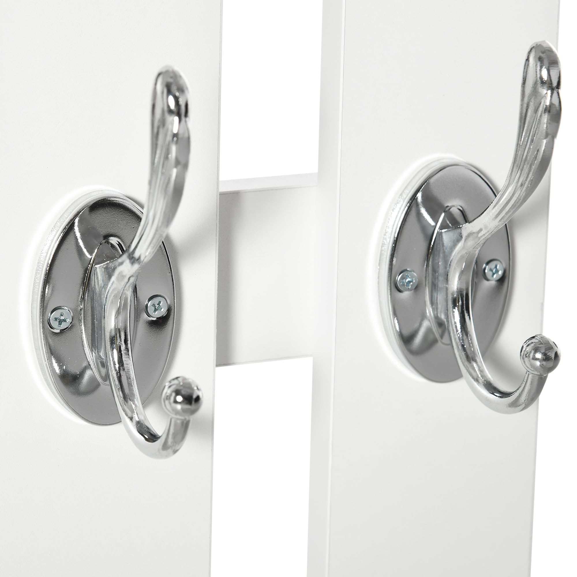HOMCOM Scarpiera con Appendiabiti a Combinazione per Ingresso e Camera da Letto Legno 100x32x187cm Bianco