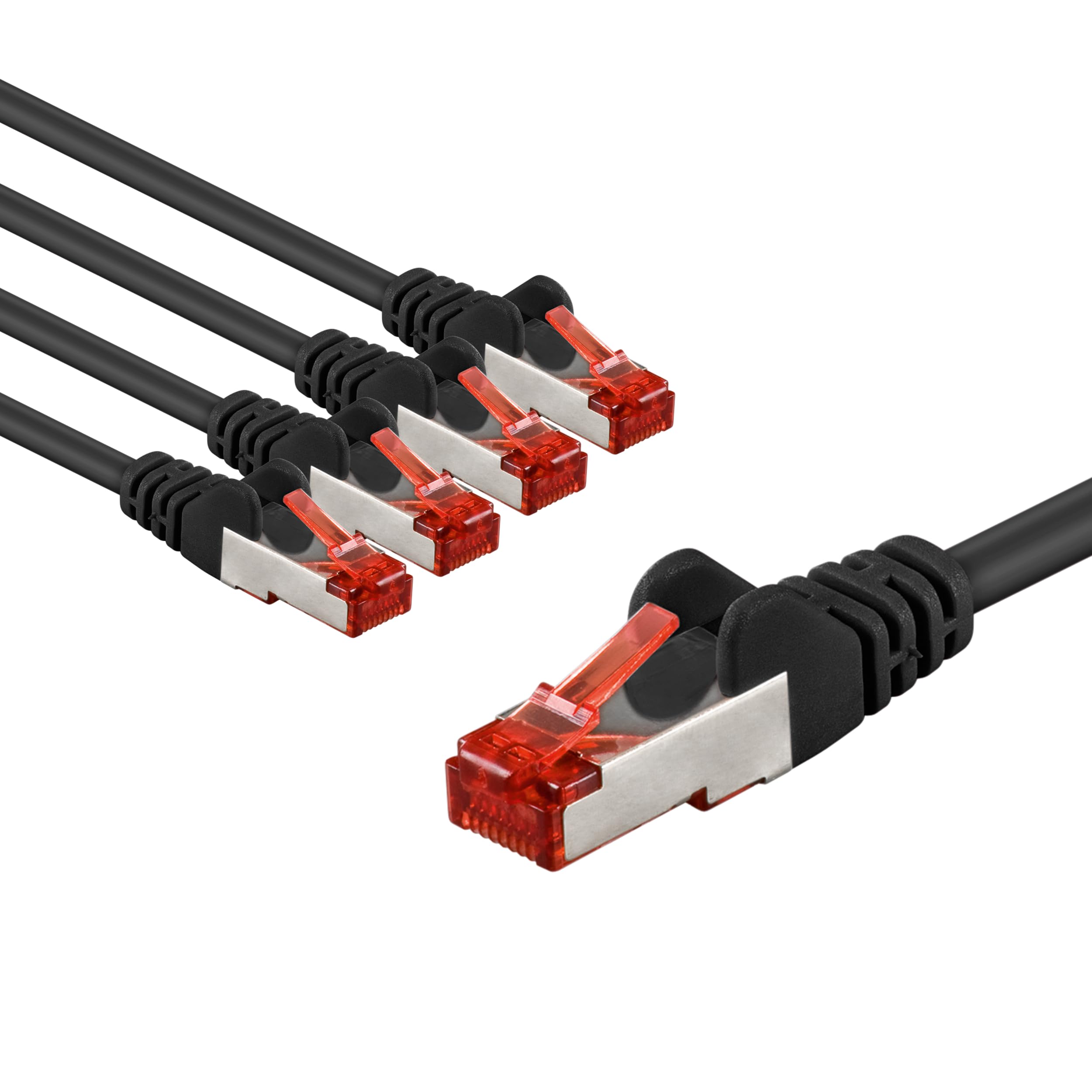 goobay 65977 CAT6 Network Cable Set of 5/Patch Cable Shielded S/FTP/CU Ethernet Cable, PiMF