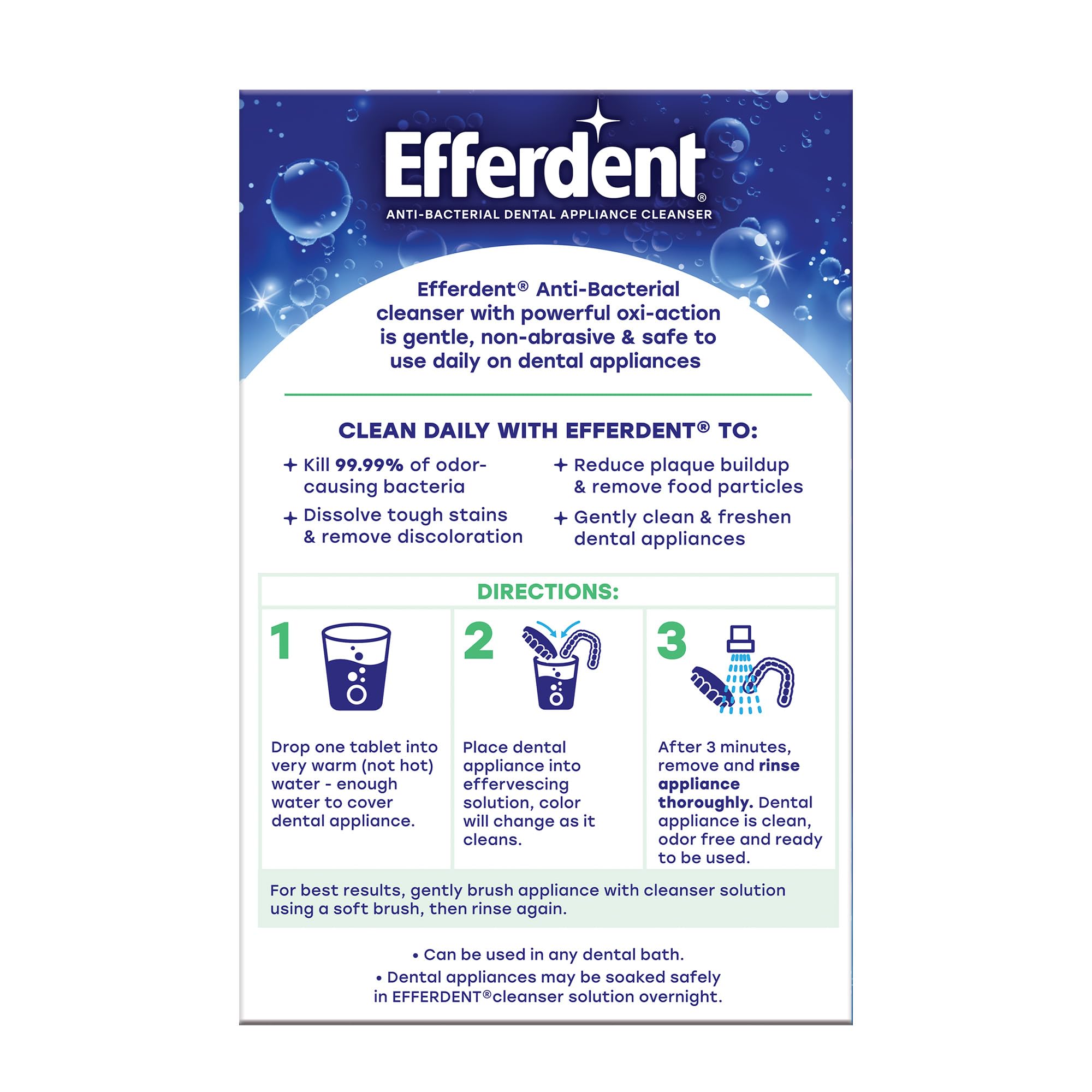 Efferdent Denture Cleaner Tablets - Minty Fresh -7