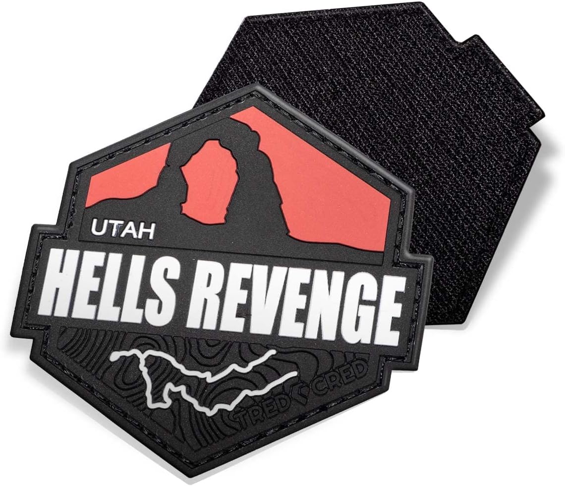 Hells Revenge Trail Patch 4x4 Off-Roading Rubber PVC with Hook & Loop Backing