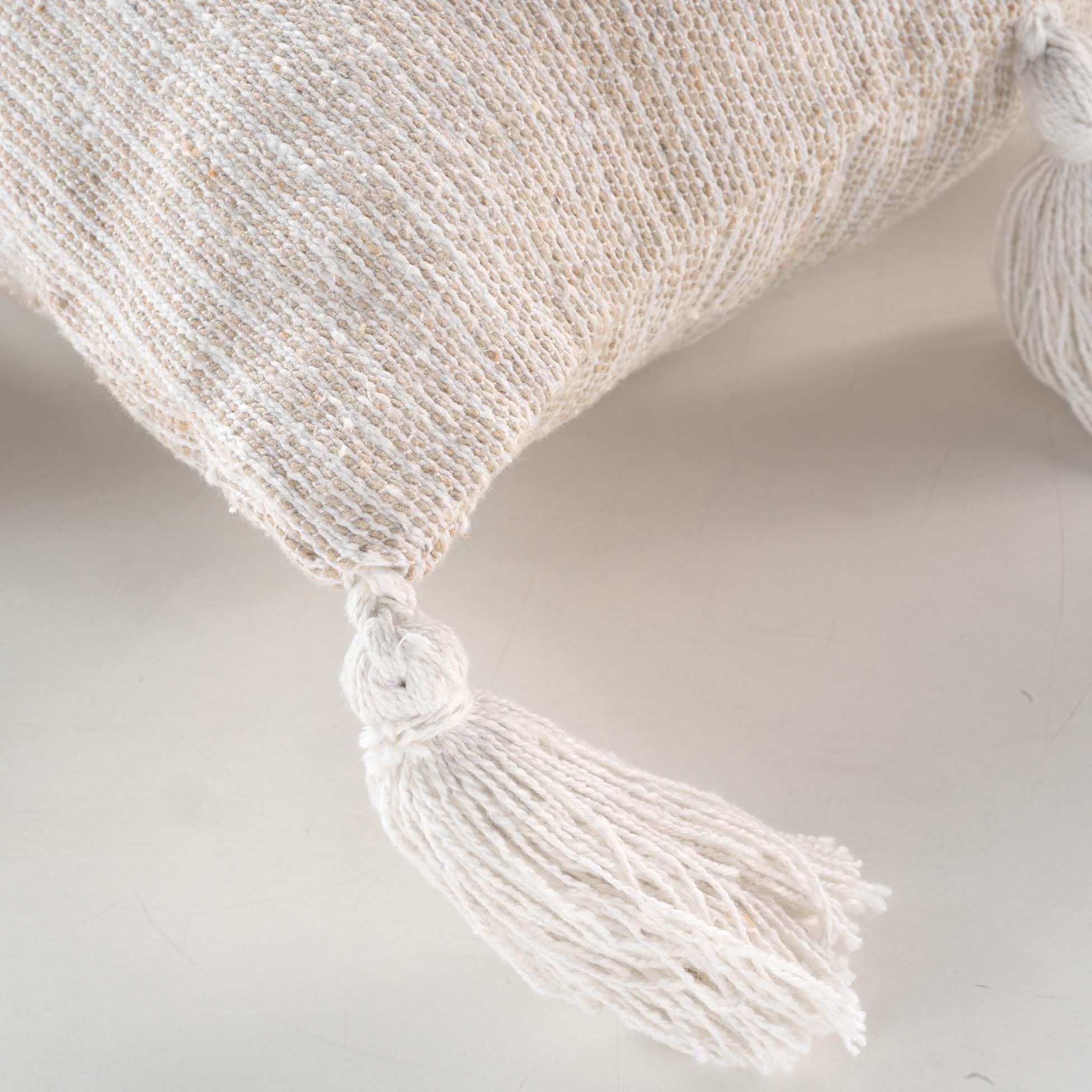 Douceur d'Intérieur, Fodera cuscino con pompon 40 x 40 m, cotone stampato oro, Rafina