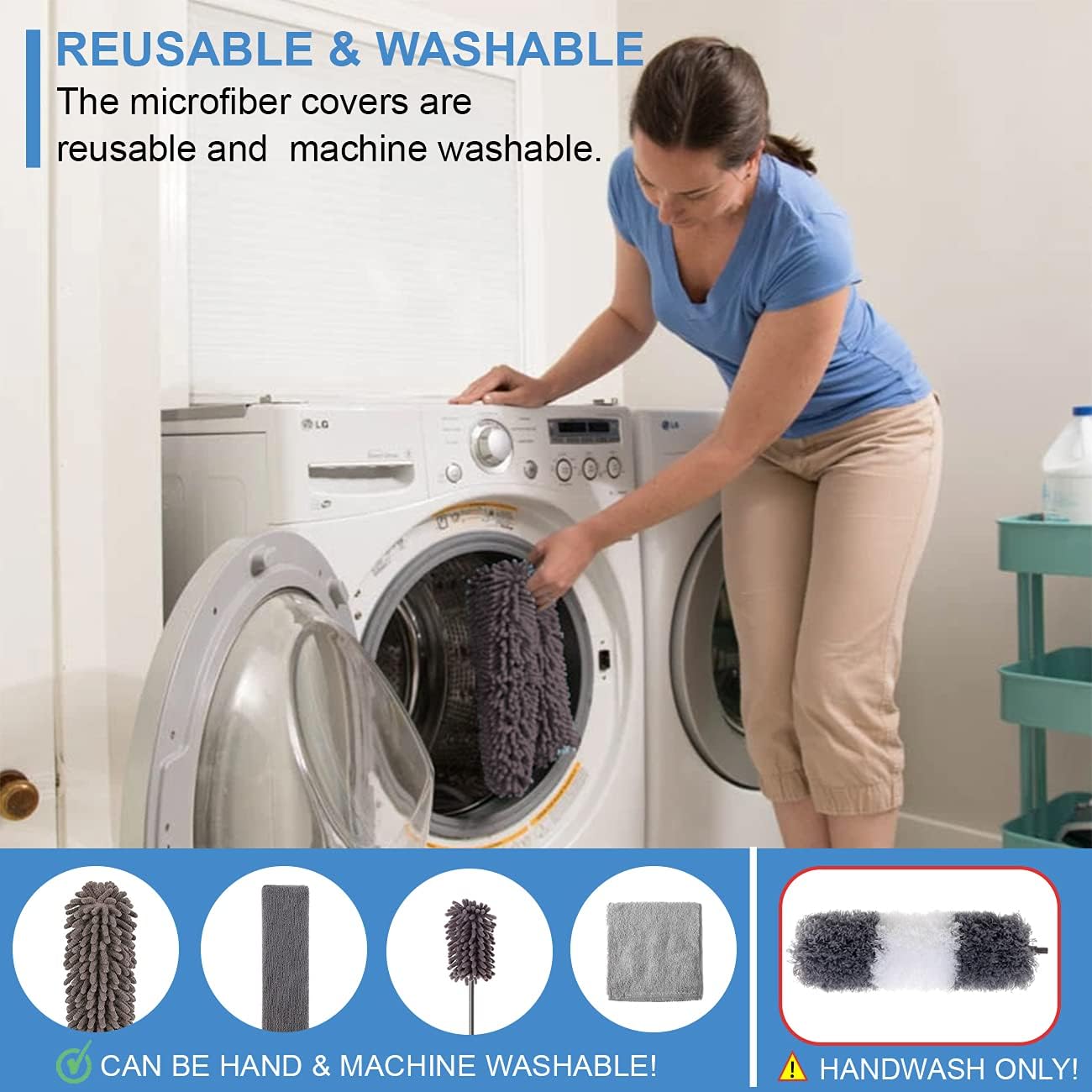 Microfiber Duster Kit for High Ceiling, Extendable Dusters for Cleaning "
