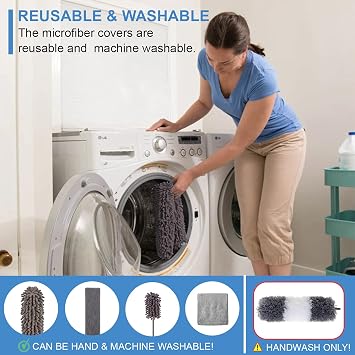 Microfiber Duster Kit 6 Pcs & Folding 2 Step Ladder