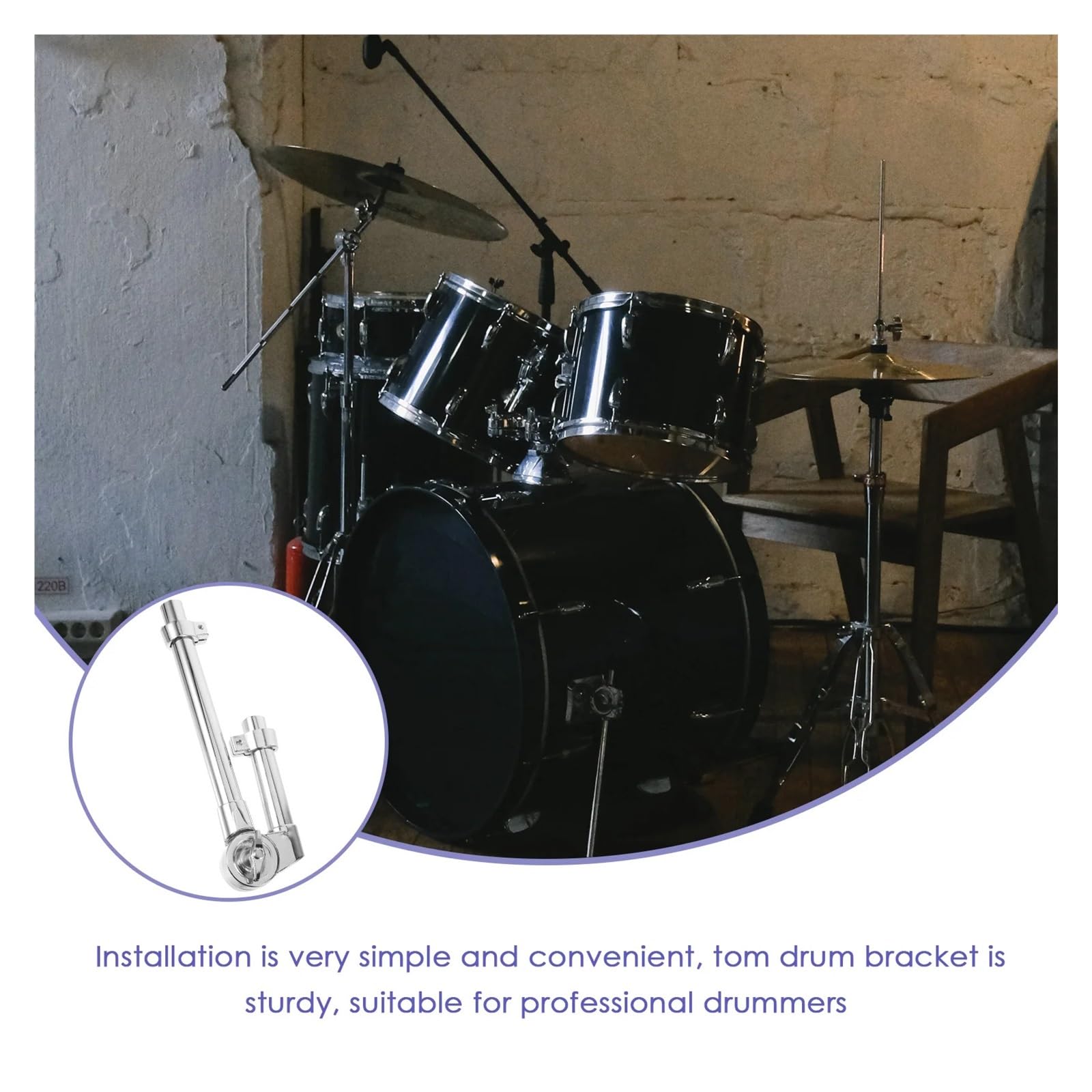 Support De Tom En Alliage De Zinc, Support De Tambour Réglable
